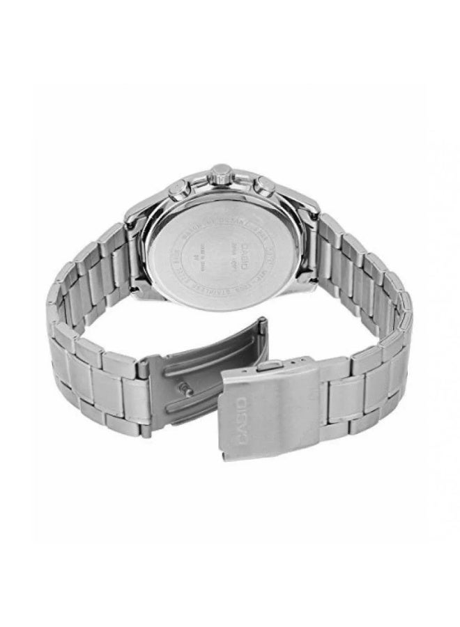 كاسيو Analog Men’s Watch MTP‑VD01D‑7BUDF, 45 mm White Dial, Silver Stainless Steel Bracelet, 50 m WR - Image 3